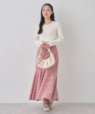 earth music&ecology パール＆ビジュースリーブプルオーバー Ivory