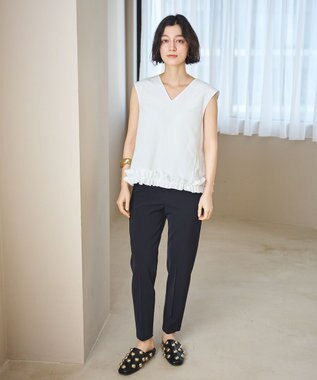 #Newans 美シルエットパンツ ネイビー