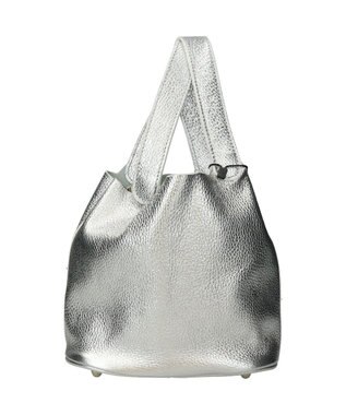 INTER-CHAUSSURES 【ANDREA CARDONE】メタリックレザーバケットバッグ シルバー