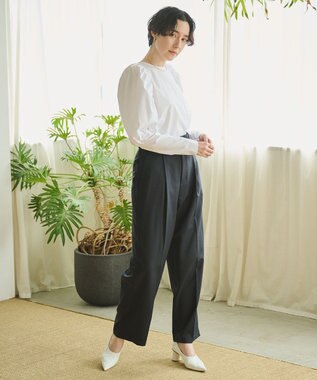 #Newans 【アイロンいらず】ジュリエットスリーブブラウス ホワイト