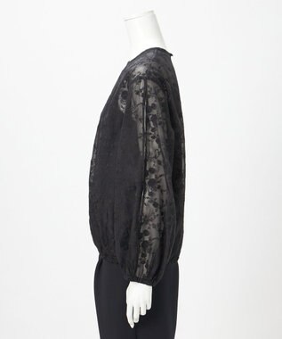 23区 L 【R(アール)】エンブロイダリーフラワー ブラウス ブラック系