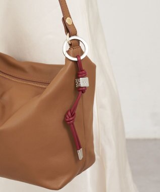 russet ［ノットモチーフ×メタルパーツ］レザーコードバッグチャーム（Z-223） Bordeaux