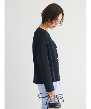 Green Parks 鹿の子カットカーディガン Black