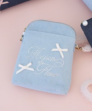 Maison de FLEUR ラインストーンデニムチュールショルダーバッグ