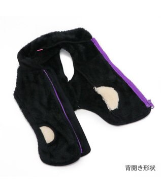 PET PARADISE ペットパラダイス 背開き ベスト 刺繍 中型犬 大型犬 黒