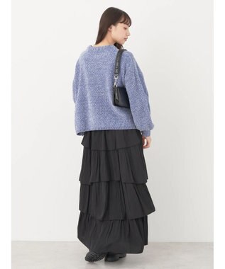 earth music&ecology シャイニーベロアモールプルオーバー Blue