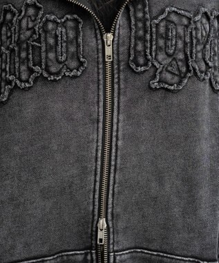 WEGO 【25年秋冬新作】ファーフードBIGZIPパーカー スミクロ