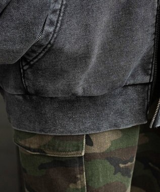 WEGO 【25年秋冬新作】ファーフードBIGZIPパーカー スミクロ