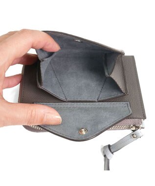 PELLE BORSA L字ファスナーコンパクト財布 Very Goods ベリーグッズ 7206 グレー
