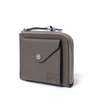 PELLE BORSA L字ファスナーコンパクト財布 Very Goods ベリーグッズ 7206 グレー