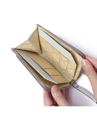 PELLE BORSA L字ファスナーコンパクト財布 Very Goods ベリーグッズ 7206 グレー