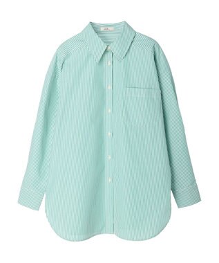 earth music&ecology ボーイズライクシャツ Stripe Green