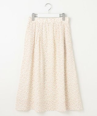 自由区 L 【カタログ掲載・セットアップ対応・洗える】ジオメトリックフラワードットプリント スカート ベージュ系