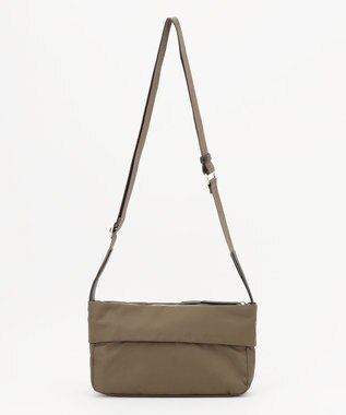 Y'SACCS リサイクルナイロン×カウレザー ラップミニショルダー カーキ