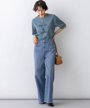 23区 【先行予約】シャツテール ロゴTEE ダルブルー×ネイビー