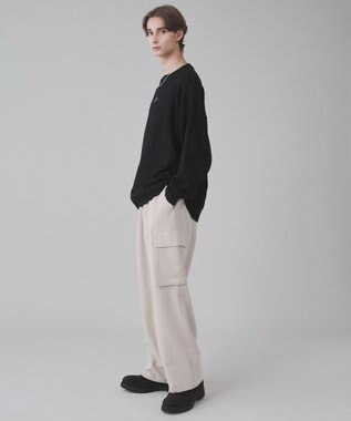 WEGO 【ユニセックス着用ITEM/SMLサイズ展開】アクセ付きワンポイントニットプルオーバー ブラック