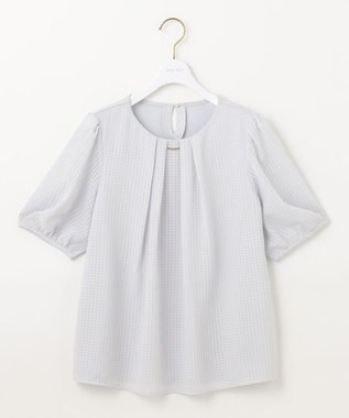 ANY SIS 【吸水速乾・UVケア・接触冷感】コンフォートジャージー ブラウス ライトブルー