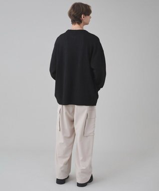WEGO 【ユニセックス着用ITEM/SMLサイズ展開】アクセ付きワンポイントニットプルオーバー ブラック