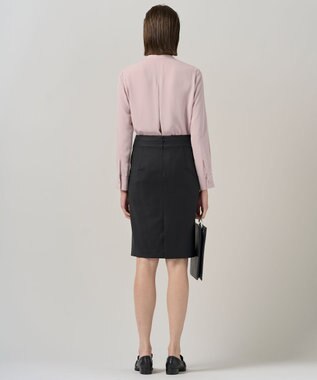 ICB L 【新色追加・WEB限定カラーあり・接触冷感・UVケア・速乾・洗える】BackSatinAmunzen バンドカラーブラウス ヘイズピンク系