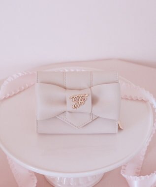 Maison de FLEUR ピンクベルトリボンミニウォレット