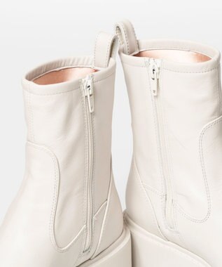 BONTRE 【UNISA/ウニサ】タンクソールショートブーツ アイボリー