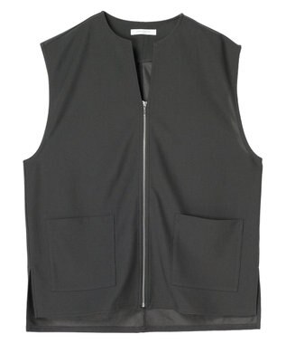 Green Parks フロントＺＩＰカットベスト Gray