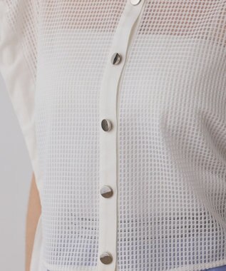 GRACE CONTINENTAL メッシュポンチョシャツ ホワイト