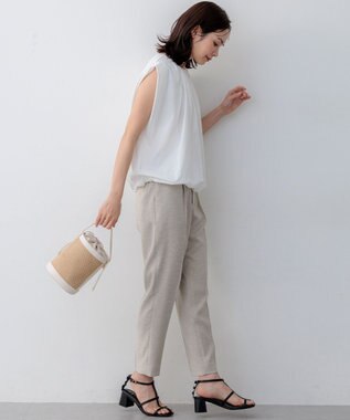 組曲 L 【先行予約】ライトリネンライクテーパード パンツ ベージュ系