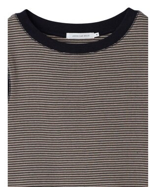 AMERICAN HOLIC ミジンボーダーノースリーブカットプルオーバー Navy