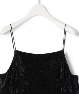 ICB 【洗える】 シアーベルベット キャミソールワンピース ブラック系