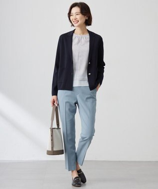 J.PRESS LADIES チェックプリント カットソー ホワイトベース系