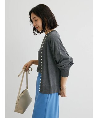 Green Parks ・ＥＬＥＮＣＡＲＥ　ＤＵＥパールツキシアーカーディガン Gray