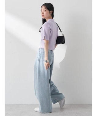 earth music&ecology 衿付きダブルＺＩＰカーディガン Lavender