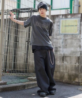 WEGO 【ユニセックス着用ITEM】ピグメントグラフィックT（SS） ブラックその他