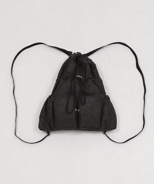 WEGO 【ユニセックス着用ITEM】2ポケットPUドロストナップサック グレー