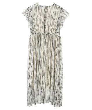 Green Parks ａ．肩フリルプリントワンピース White