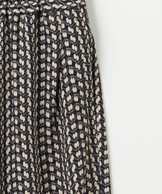 ANY 【洗濯機可/ウエストゴム】ウェーブプリントパンツ ブラウン