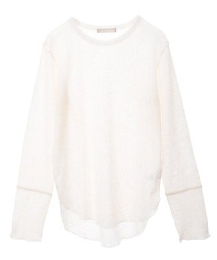 Green Parks シアーワッフルプルオーバー Ecru