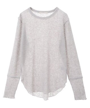 Green Parks シアーワッフルプルオーバー Gray