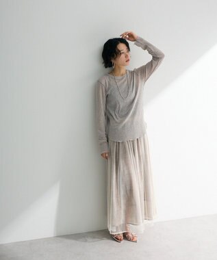 Green Parks シアーワッフルプルオーバー Gray