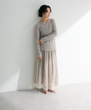 Green Parks シアーワッフルプルオーバー Gray