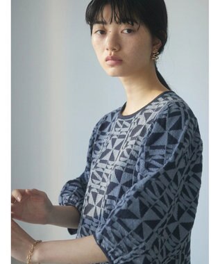 Green Parks ａ．ニットジャガード柄ワンピース Blue