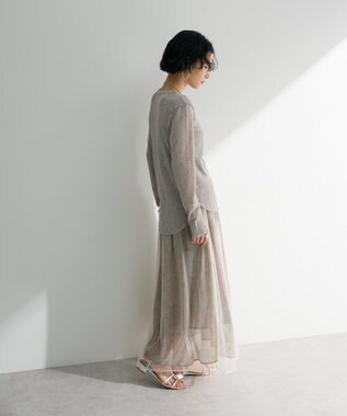 Green Parks シアーワッフルプルオーバー Gray