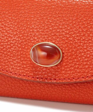 TOPKAPI 【TOPKAPI】gemdrops ジェムドロップ ミニエンボスレザー 天然石 三つ折り 財布 オレンジ