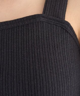 earth music&ecology チェーンリブラメカットタンクトップ Black