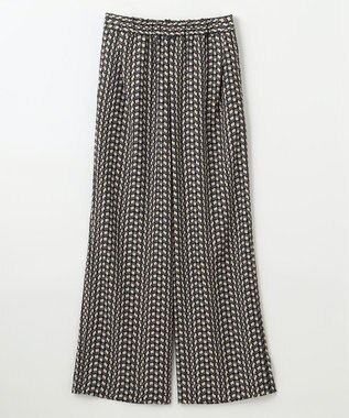 ANY 【洗濯機可/ウエストゴム】ウェーブプリントパンツ ブラウン