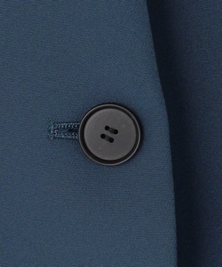 ICB 【洗える】トリプルクロスツイル ノーカラージャケット サルートブルー系