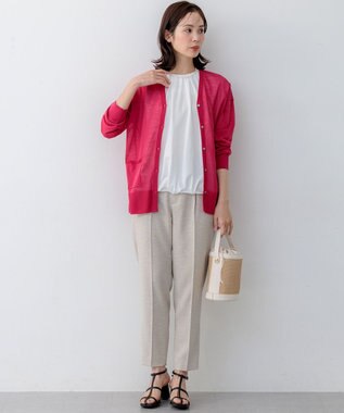 組曲 L 【先行予約】ライトリネンライクテーパード パンツ ベージュ系