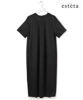  【エステータ】ネオプレンサテン コクーンワンピース