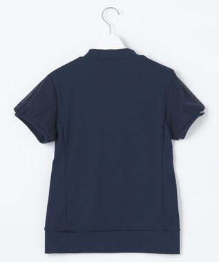 23区GOLF 【WOMEN】チュール袖 モックネックプルオーバー ネイビー系